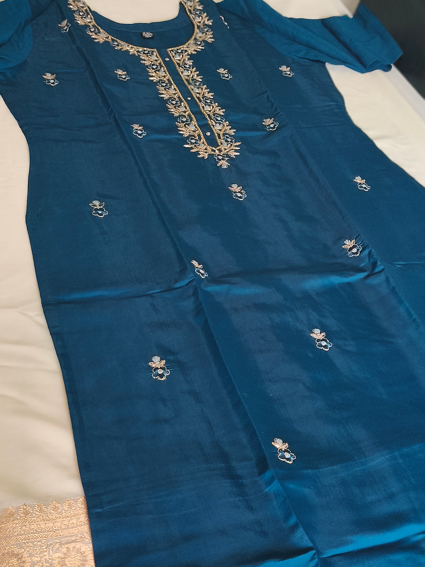 Teal blue Readymade Shalwar
