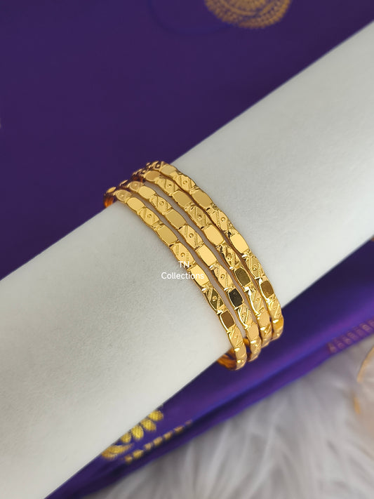 Micro Gold Plated Bombay Bangles Set (Size 2.6)