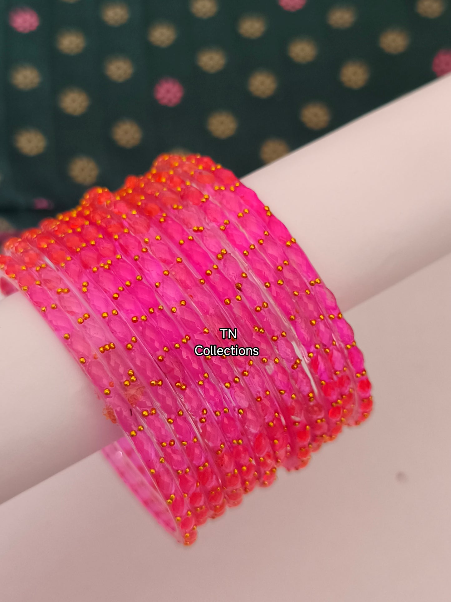 Trendy Raindrop Glass Bangles Set (Size 2.6)