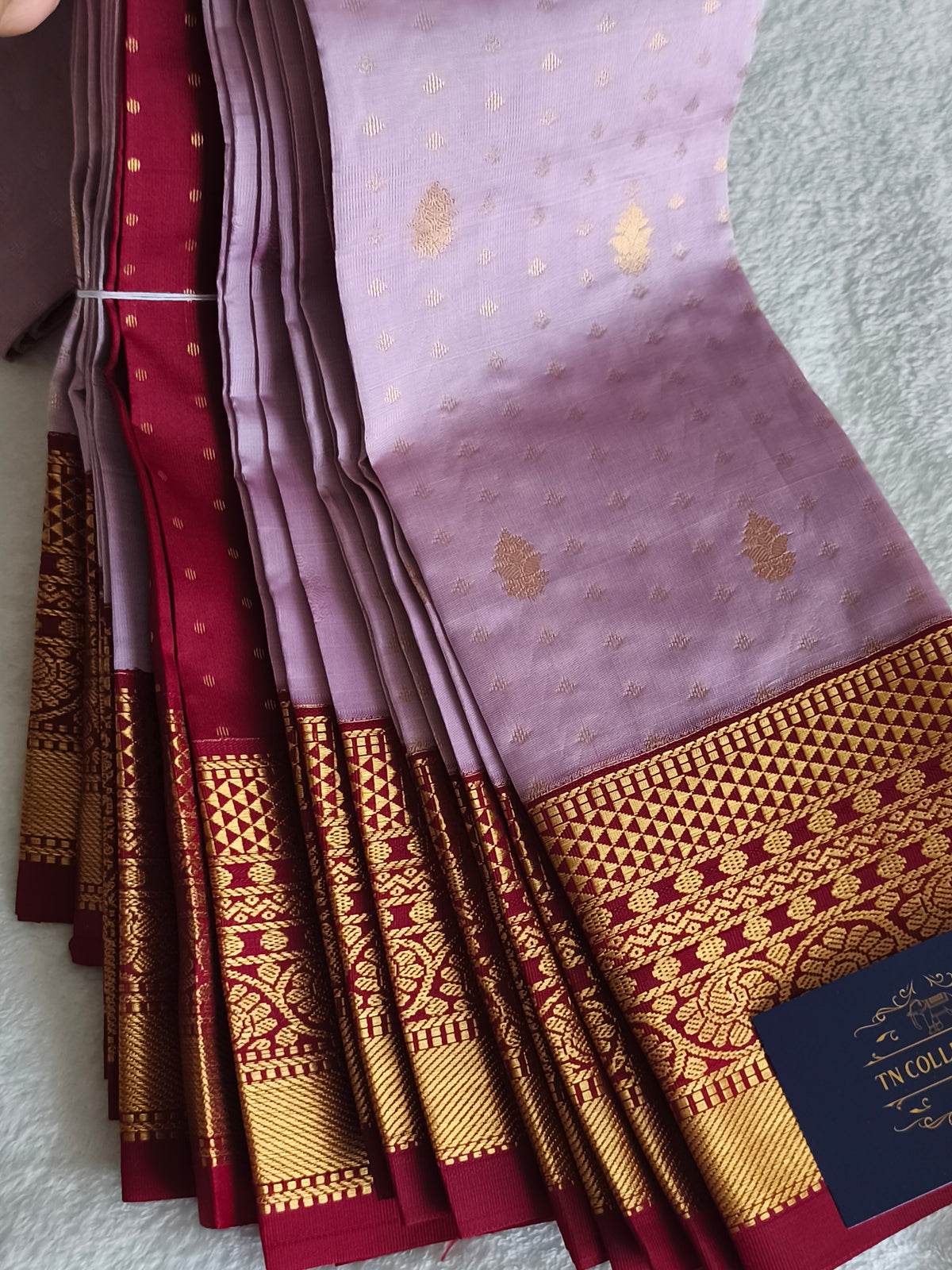 Premium kanchi Semi Silk Saree with contrast blouse