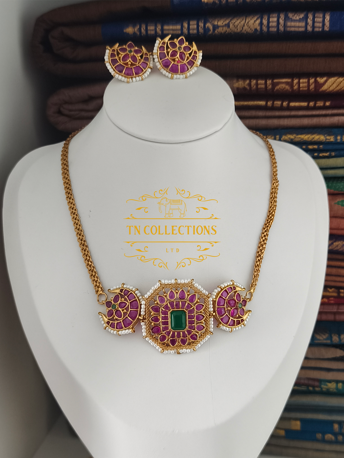 Antique Polish Real Kemp Choker necklace set