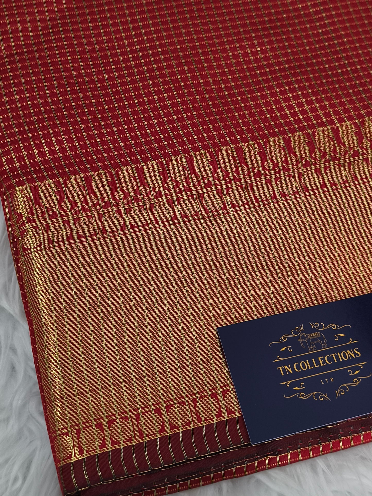Trendy Small Checked Kanjivaram silk saree