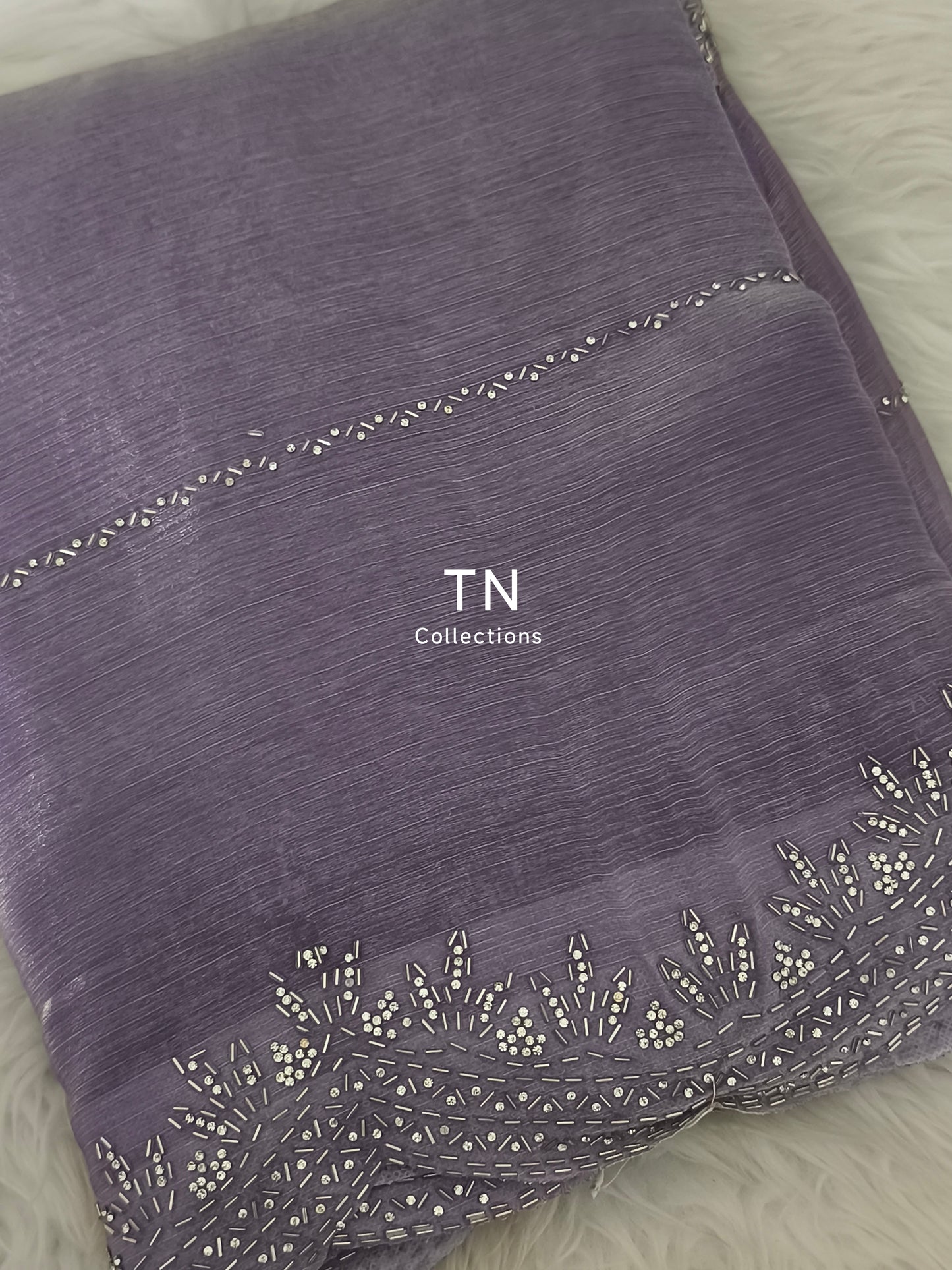 Lavender colour Fendy Chiffon Party Saree