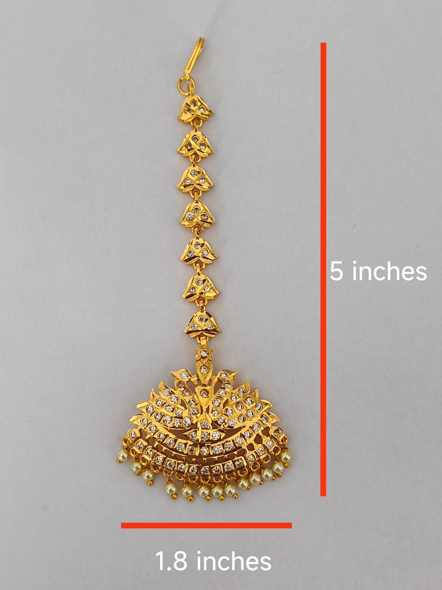 Micro gold plated Traditional Nethichuddi Tikka