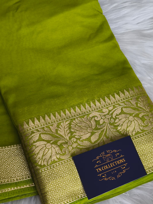 Light Green soft Chiffon Saree