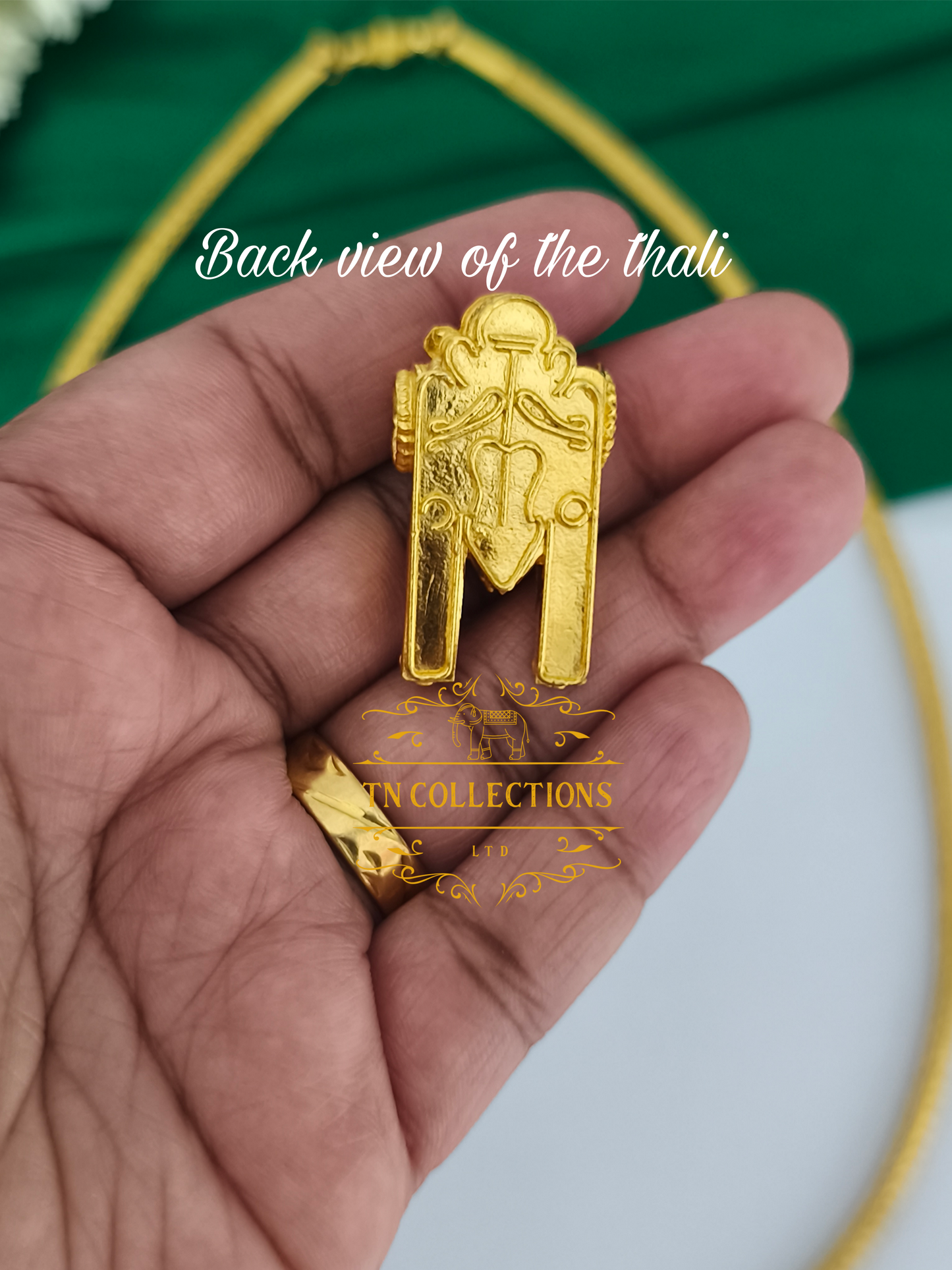 22ct Gold Plated Traditional Hindu Thalikodi with Kombu thali & Coins (15-19 Pawn thickness)