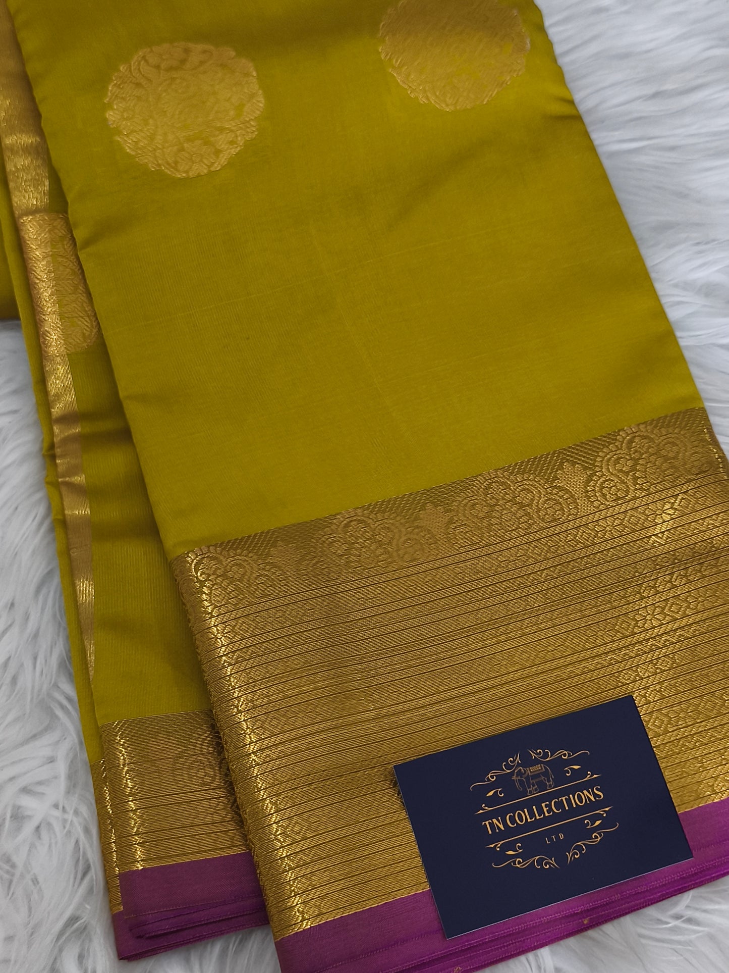 Luxury Semi Soft Silk Saree (Olive Green)