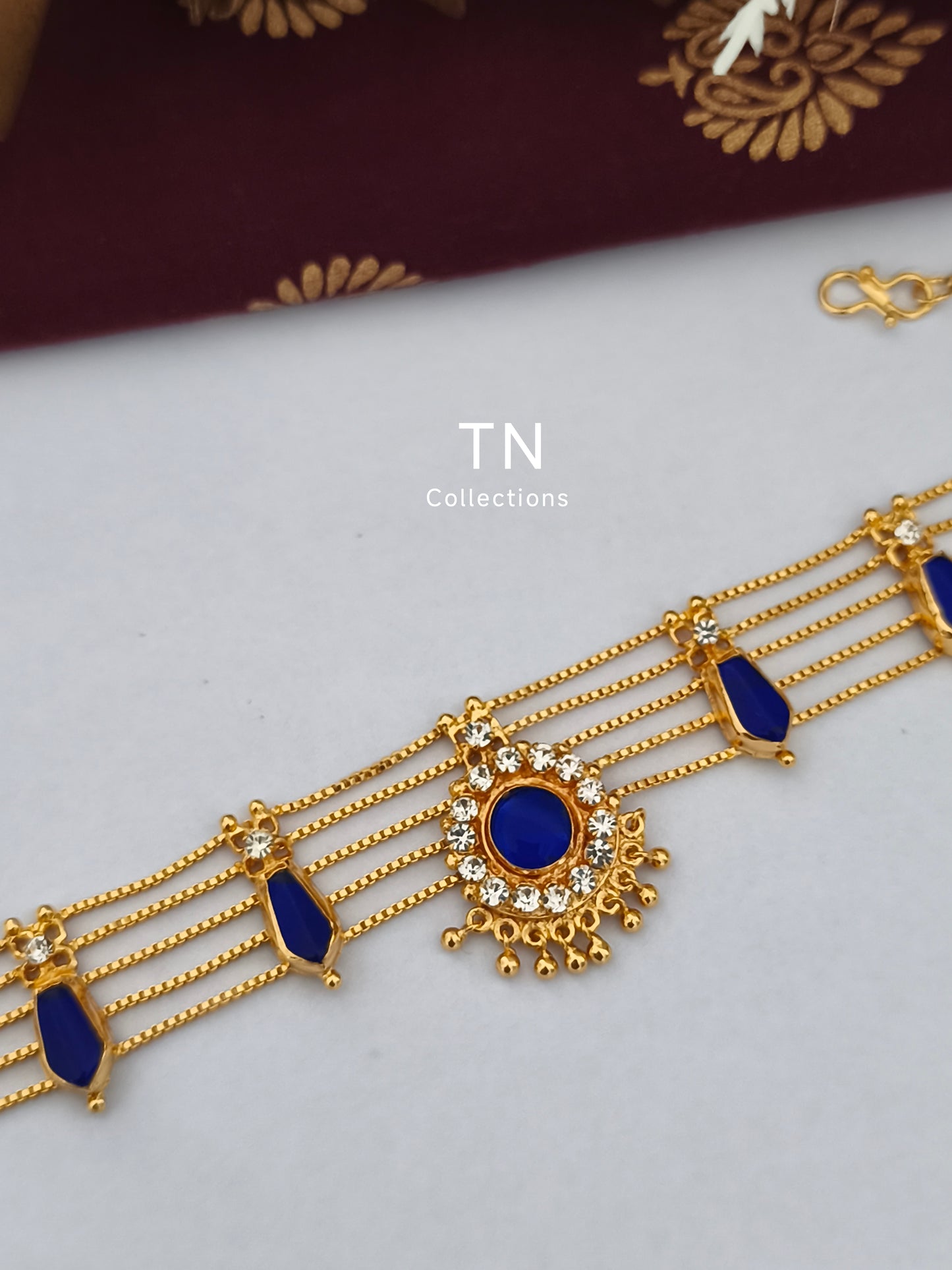 Micro gold finish AD Necklace with earrings