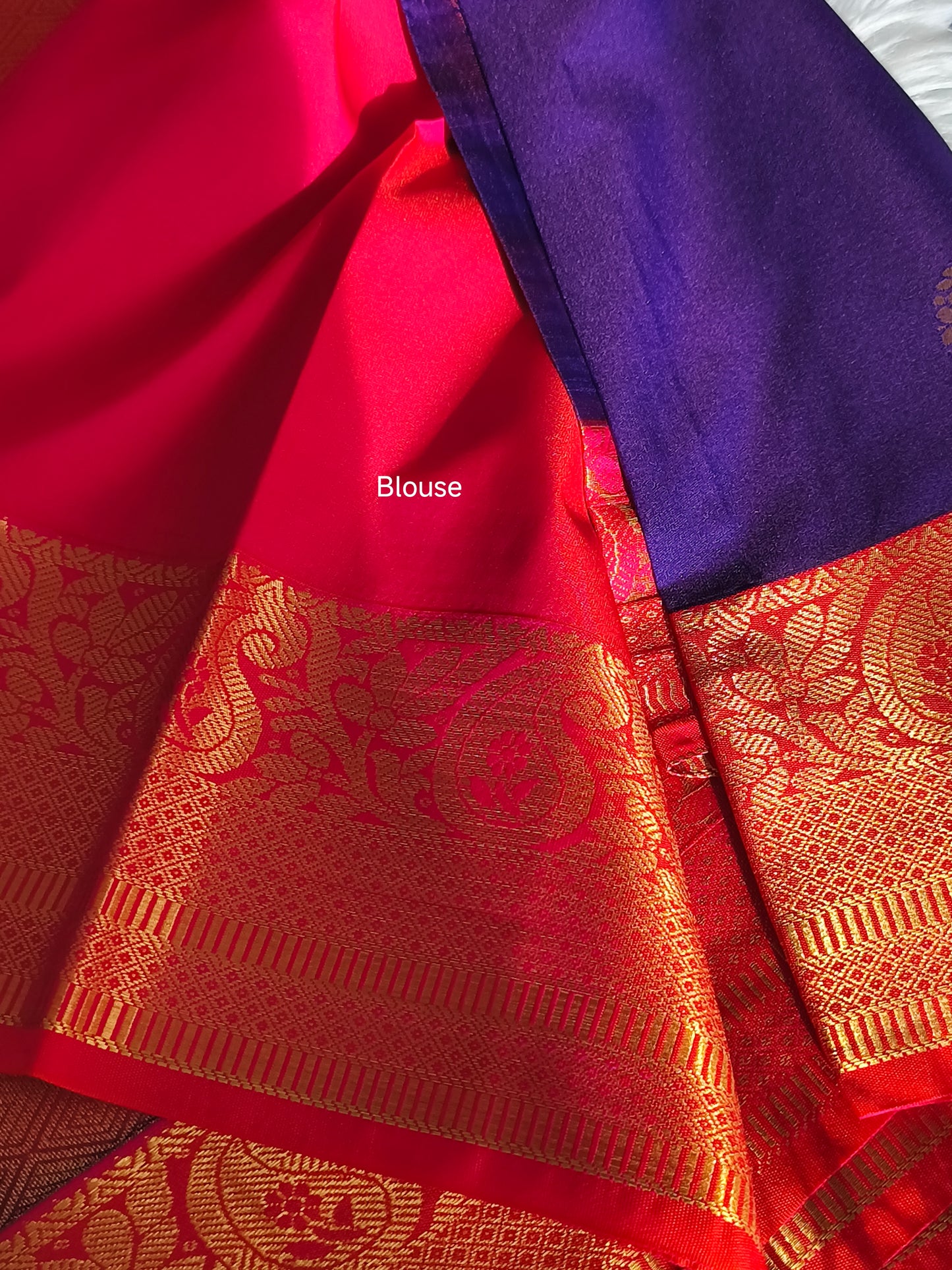 Semi Kanchipuram Silk Saree (Purple)