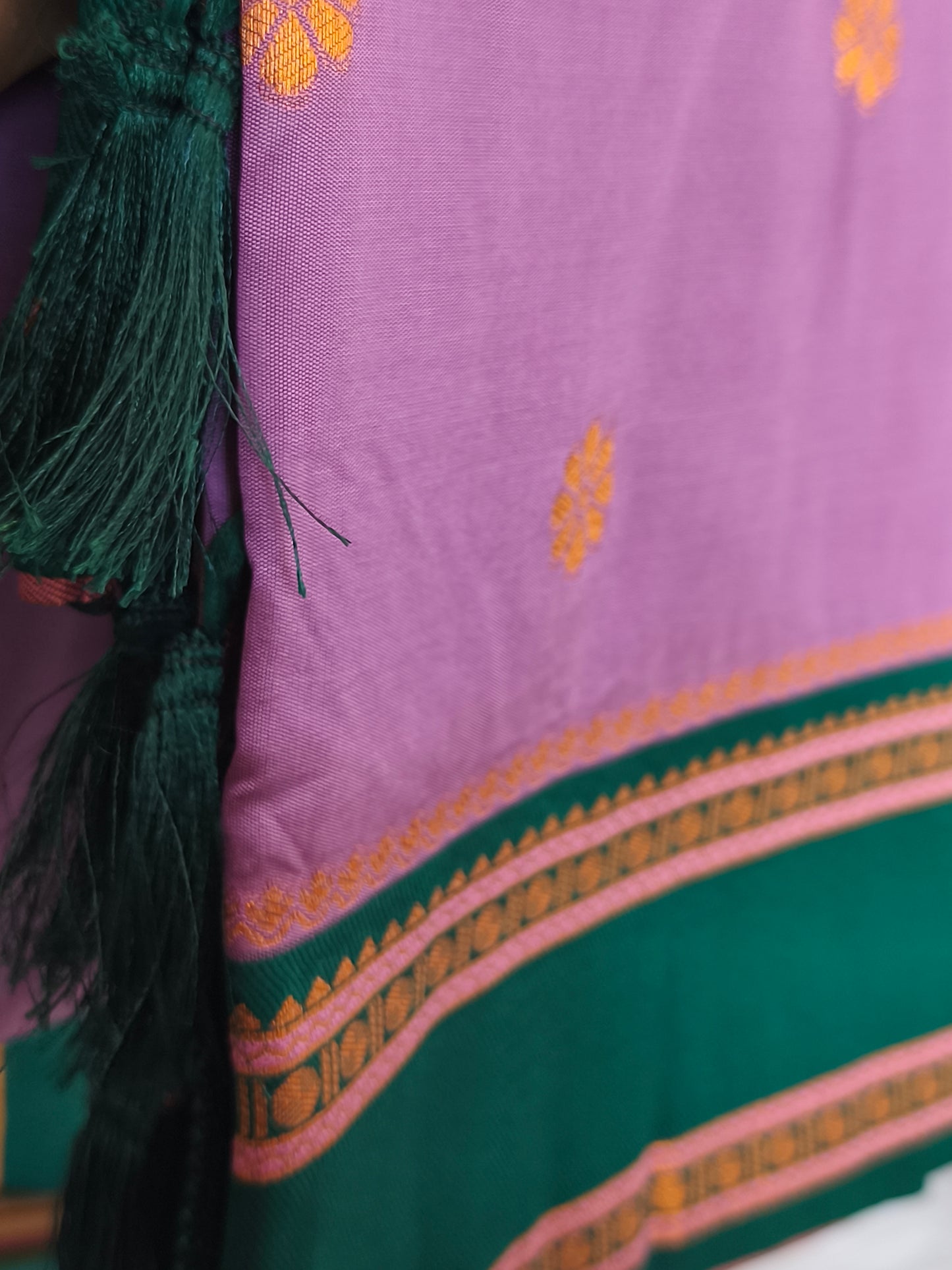 Banaras Semi Soft Silk Saree with contrast blouse and rich pallu
