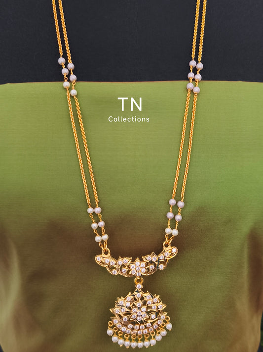 Traditional Impon Pathakkam with pearl chain