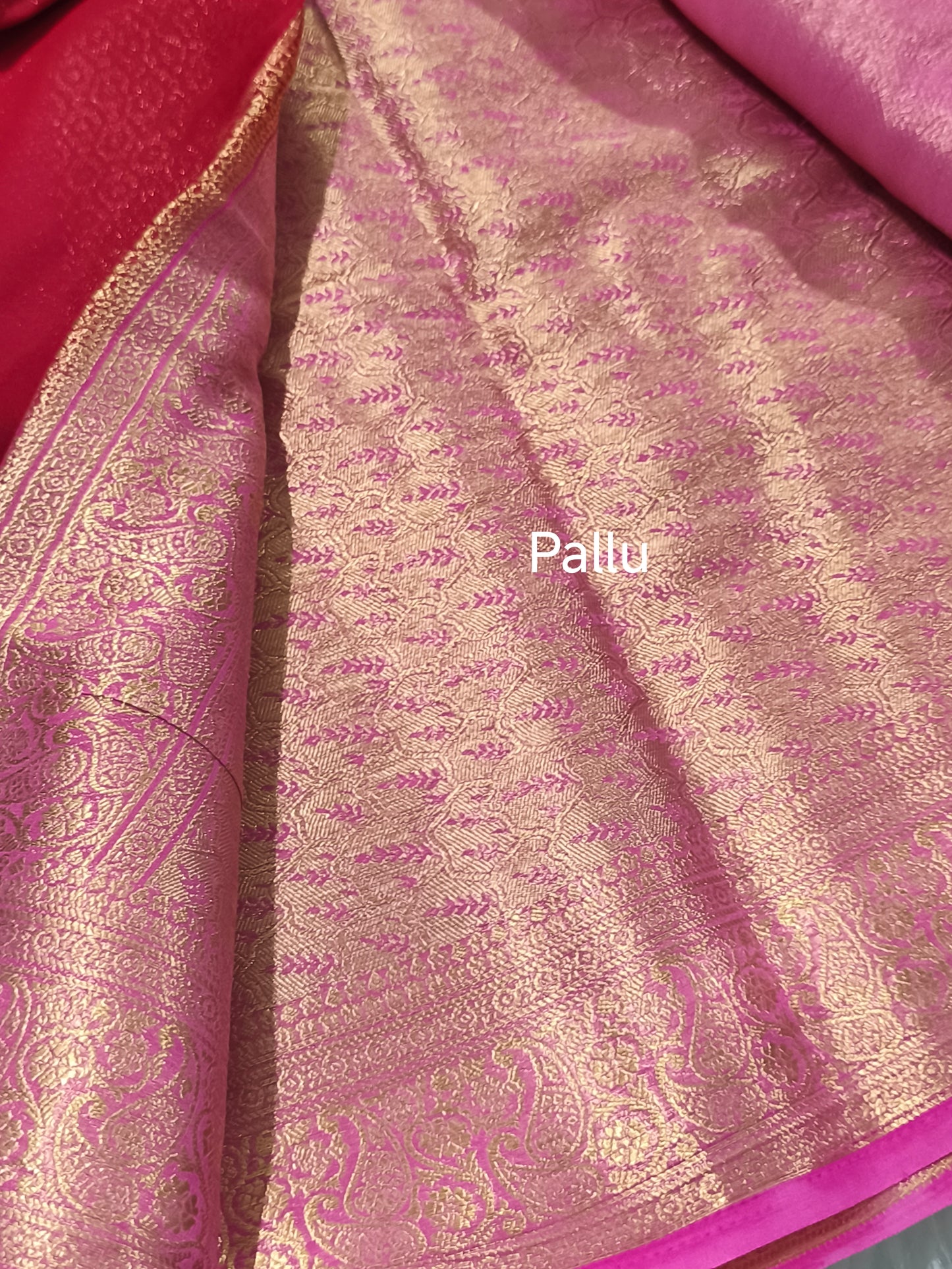 Red Chiffon Georgette Saree