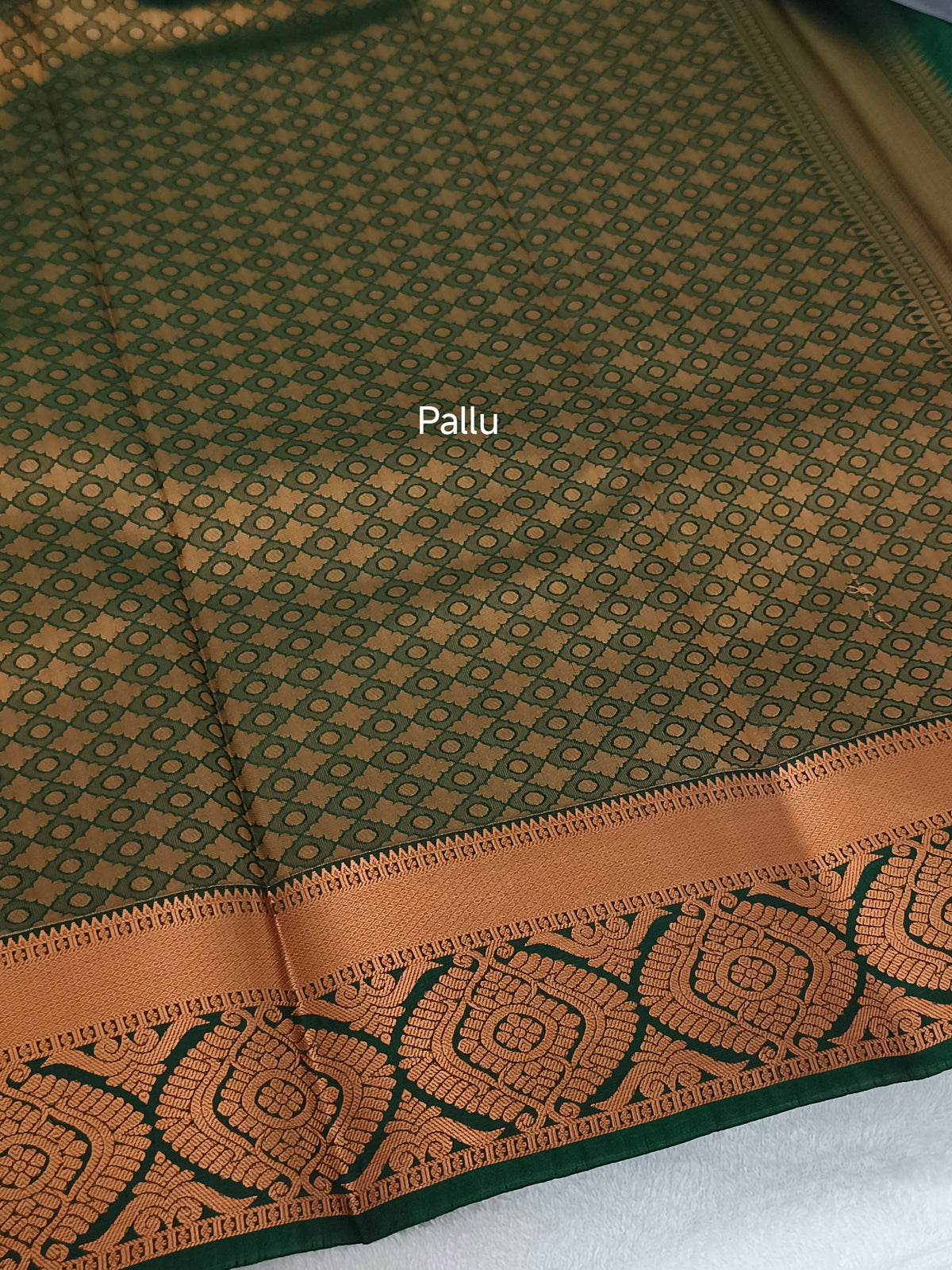 Grey kanchi Semi Silk Saree