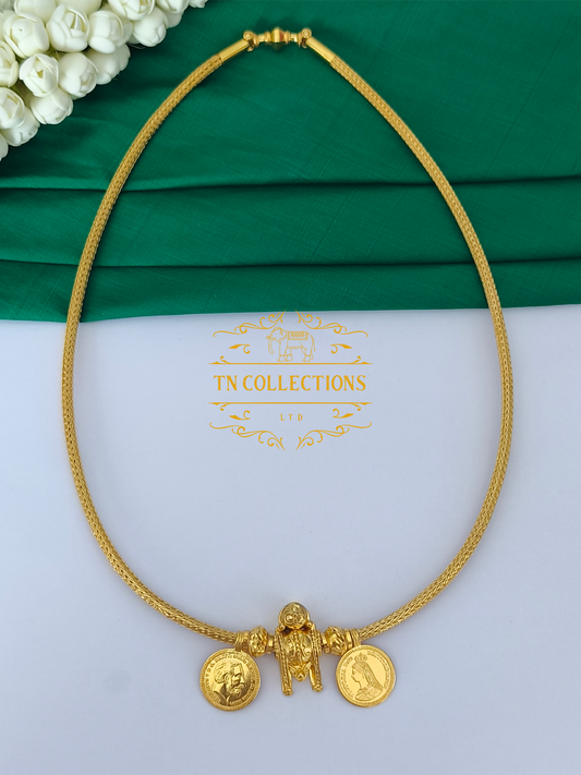 22ct Gold Plated Traditional Hindu Thalikodi with Kombu thali,thadai & Coins (9 - 11 Pawn thickness)