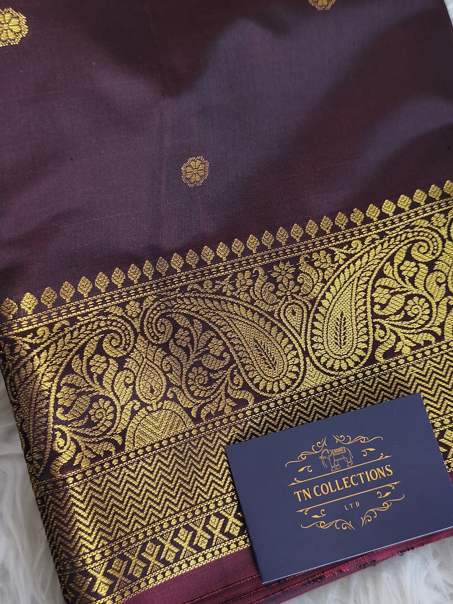 Dark Brown Banarasi Semi kataan Soft Silk