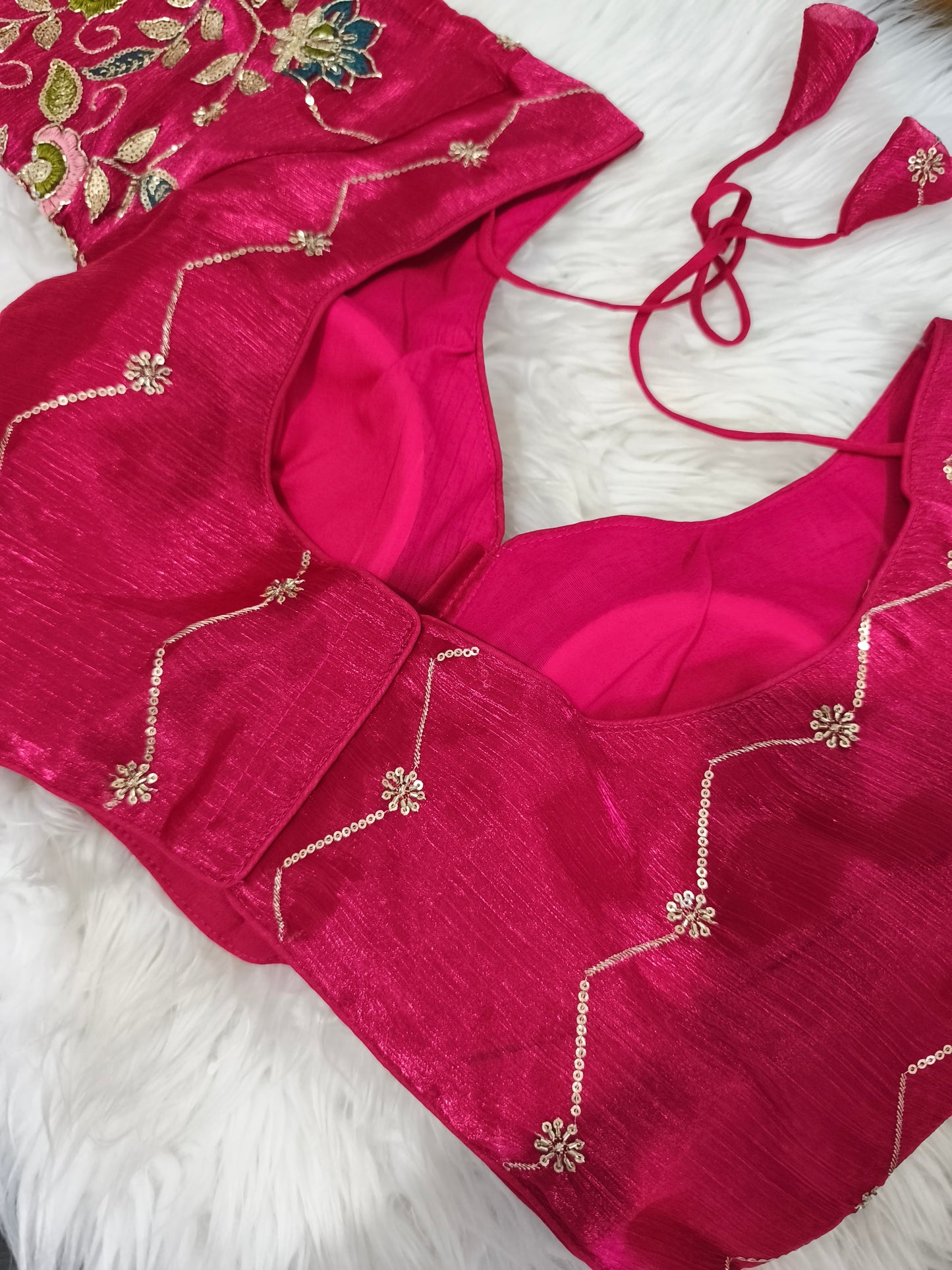 Readymade Saree Blouse (Pink)