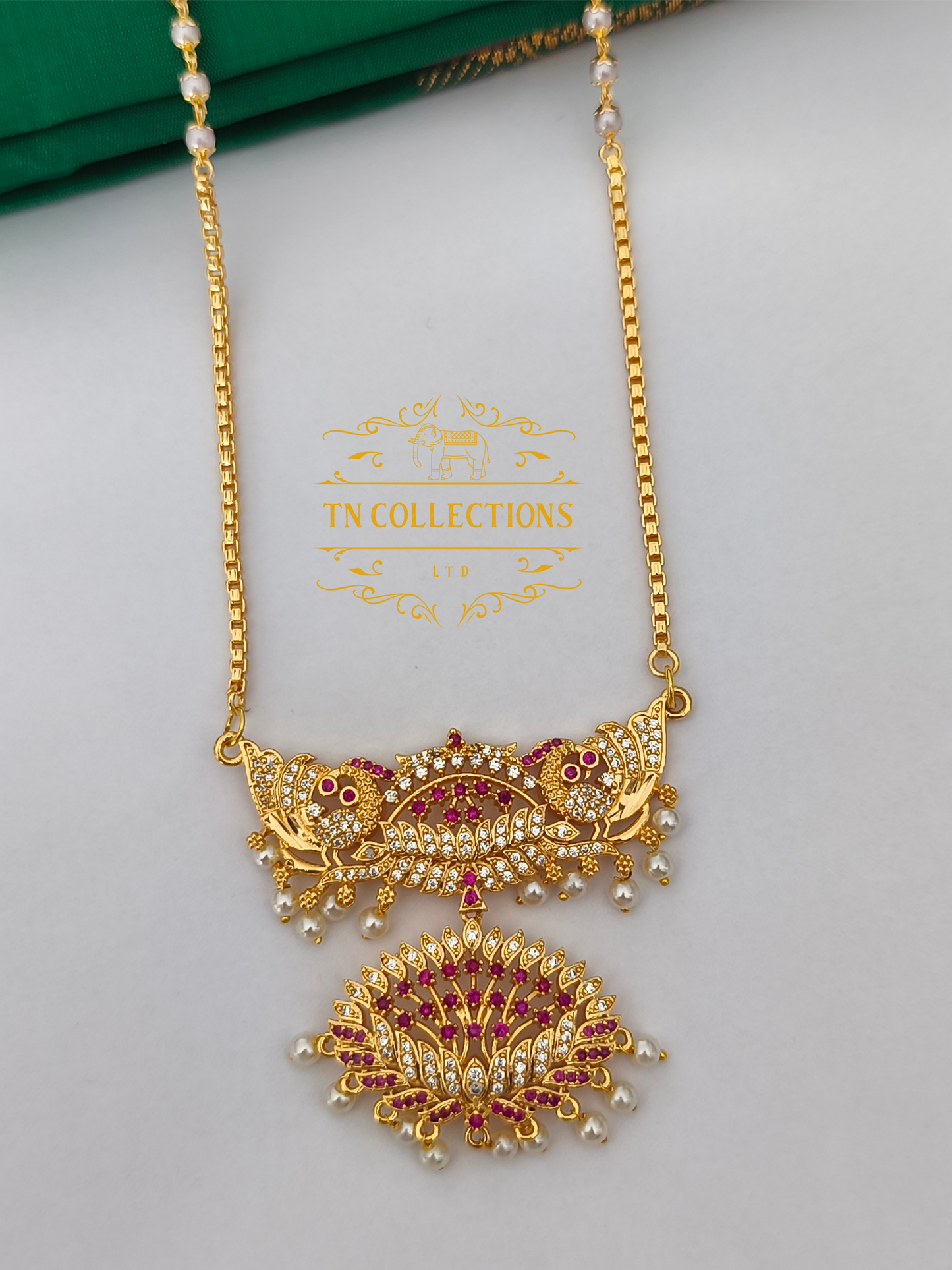 Micro Gold-Plated Traditional Alli marakatha pathakkam