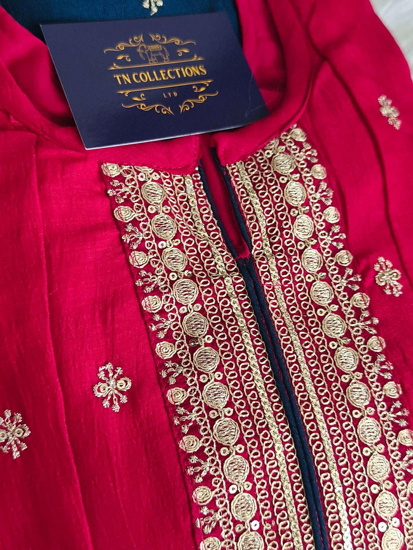 Grand 3pcs Party wear Anarkali Dress (Hot Pink)