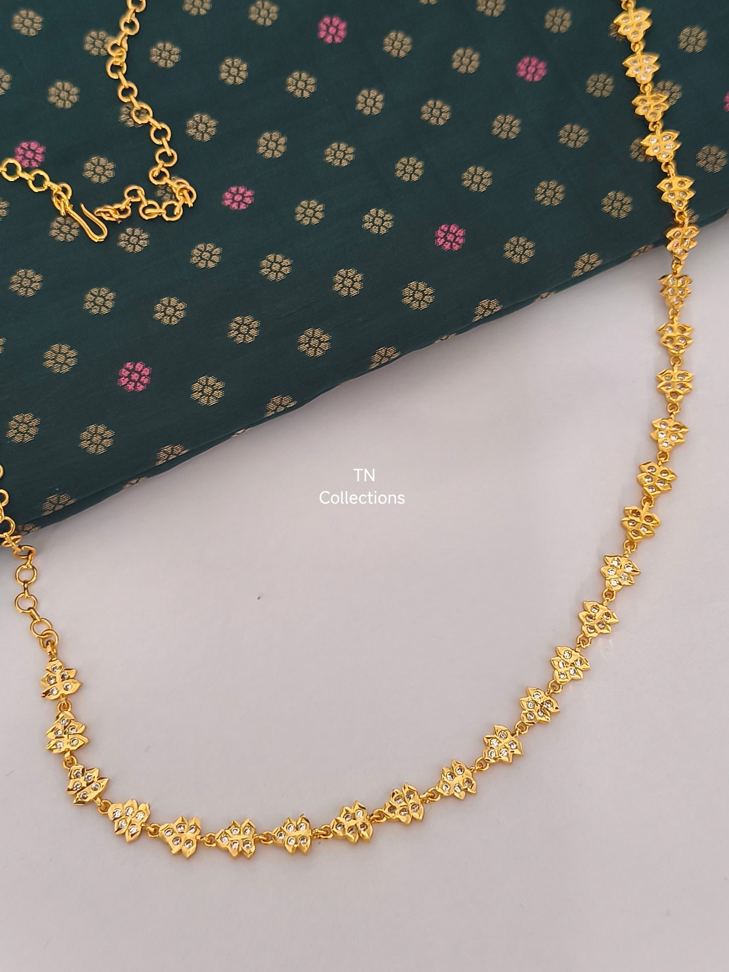 Micro gold plated Hip Chain(Full White stones)