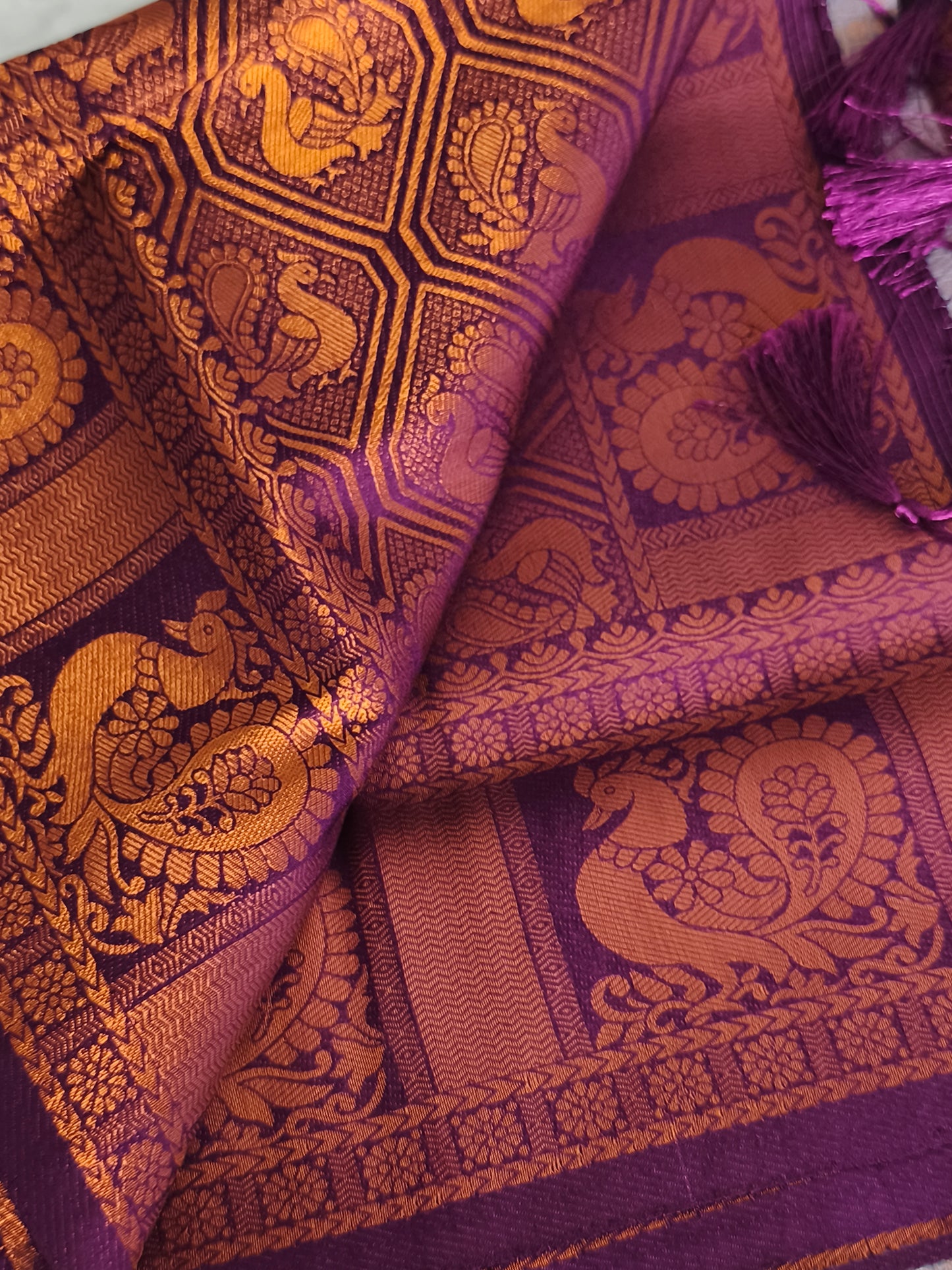 Soft Kubera pattu saree Grey