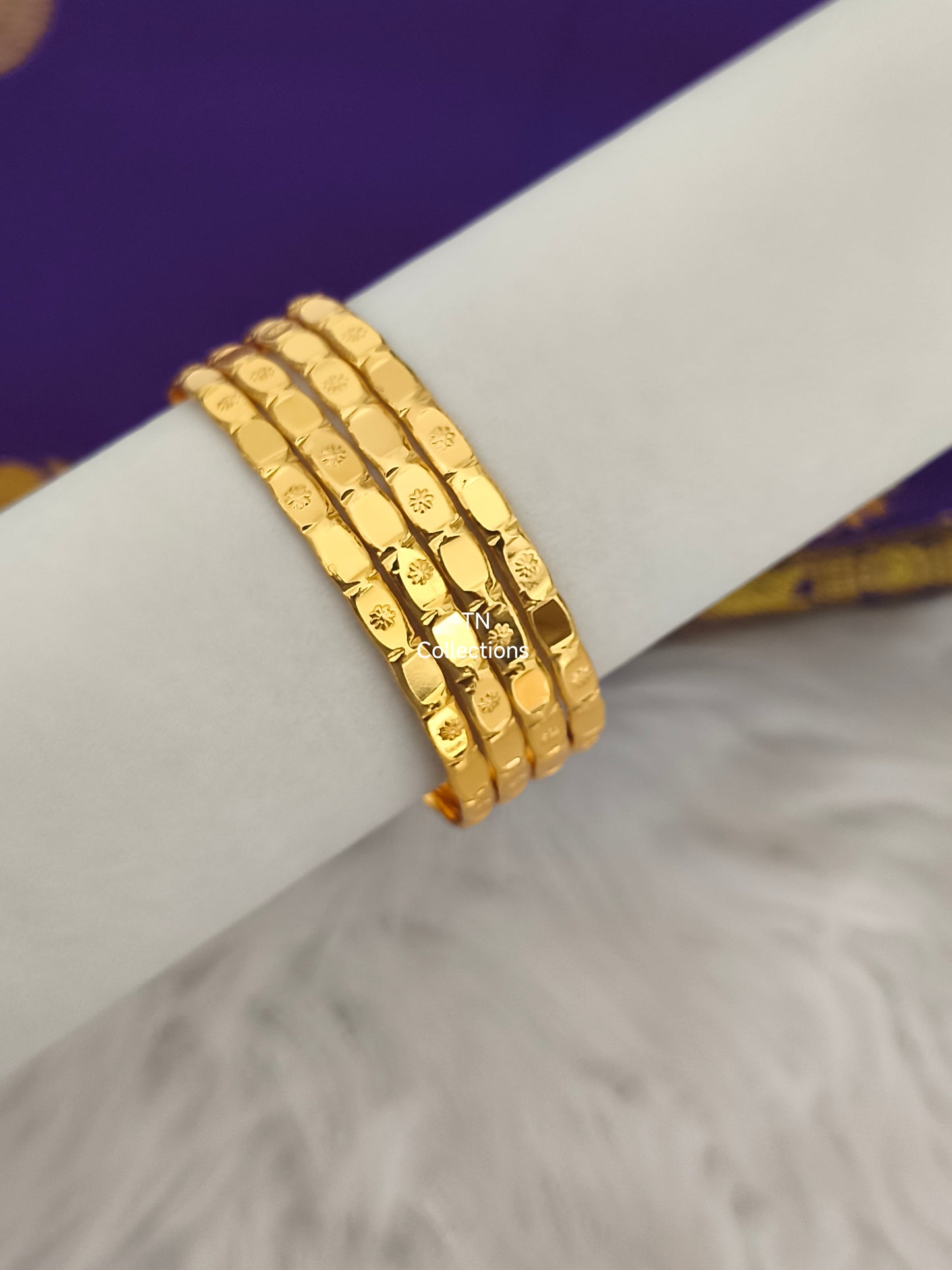 Micro Gold Plated Bombay Bangles Set (Size 2.6)