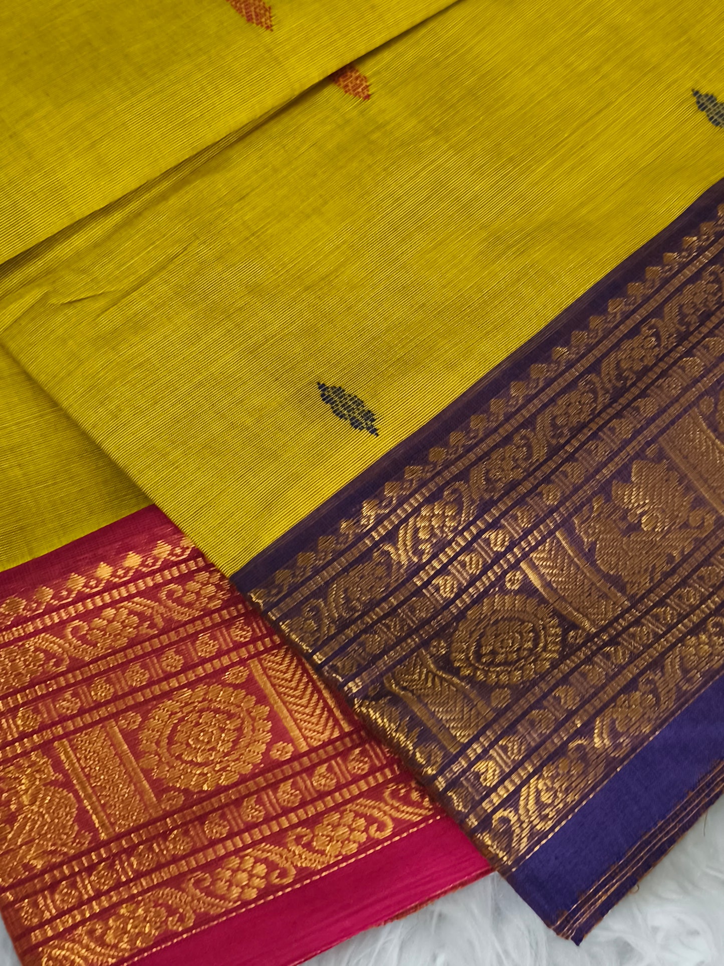 Pure handloom Kanchi Cotton Saree