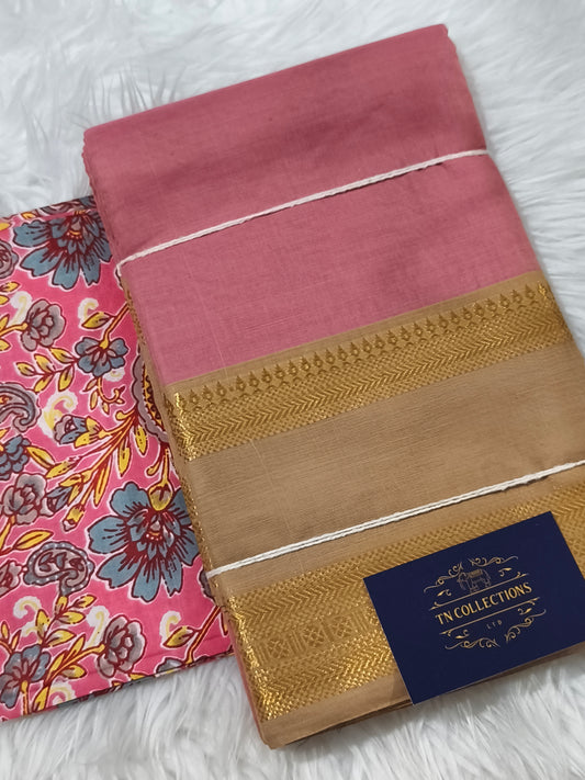 Pink Chettinad Pure cotton Saree