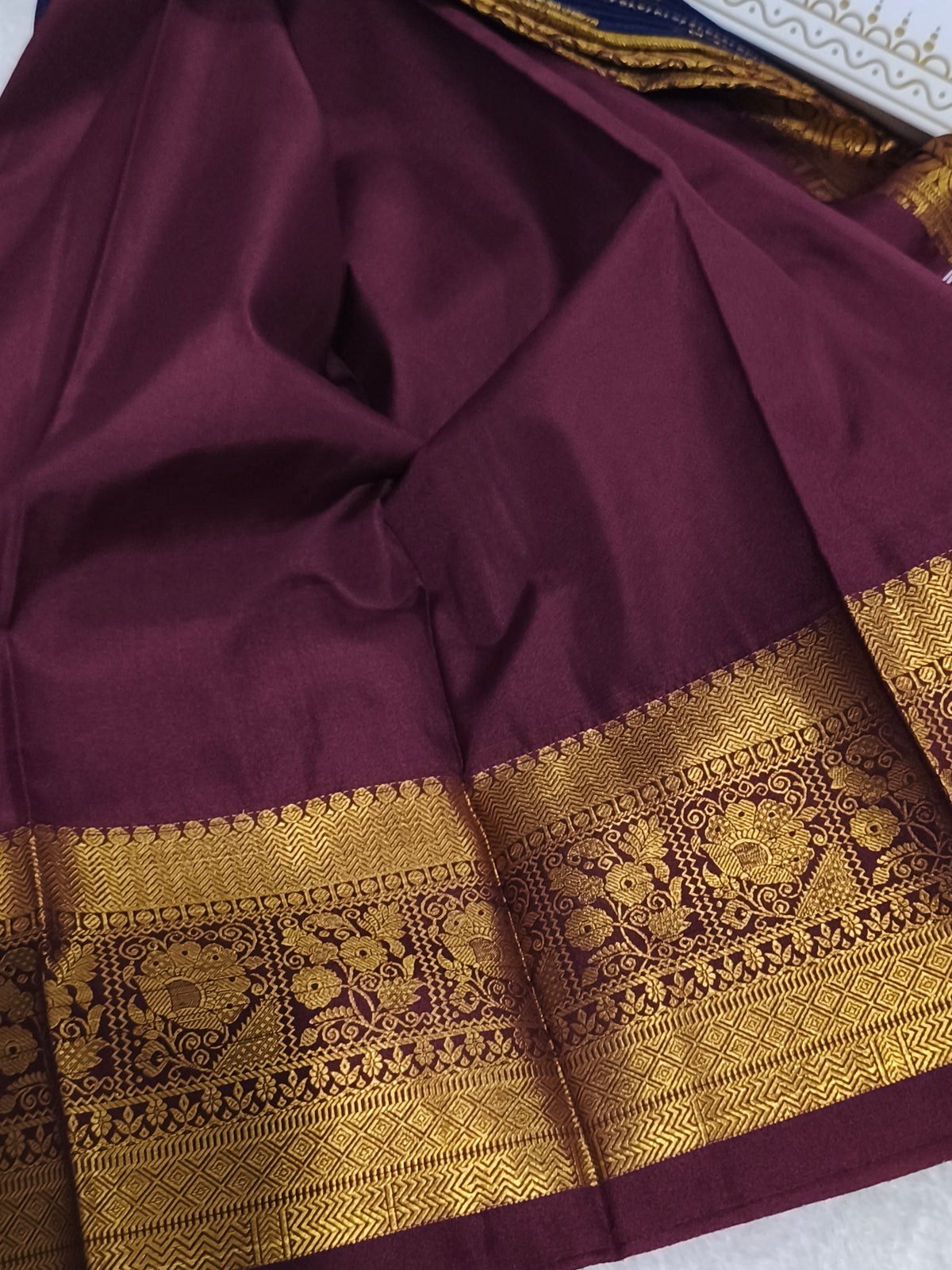Kanchi Semi Silk Saree with contrast blouse