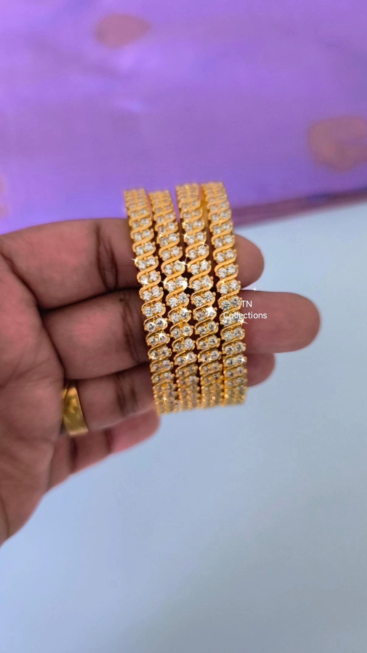 Micro gold plated Bangles Set (Size 2.6)