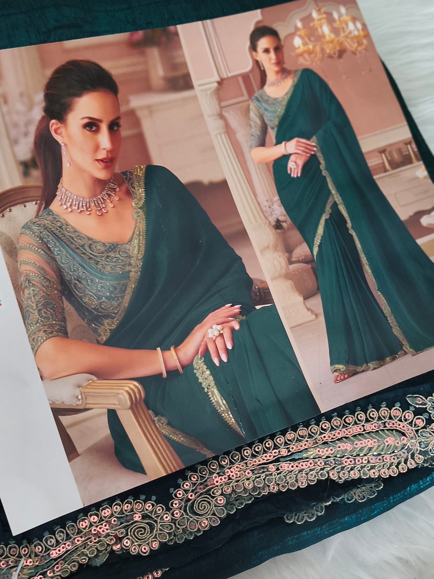 Green Partywear Saree