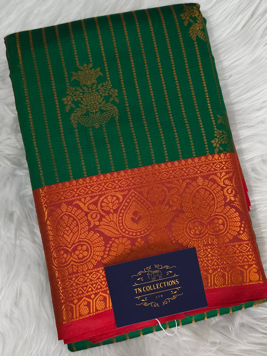 Vairaoosi Soft Silk Saree (Dark Green)