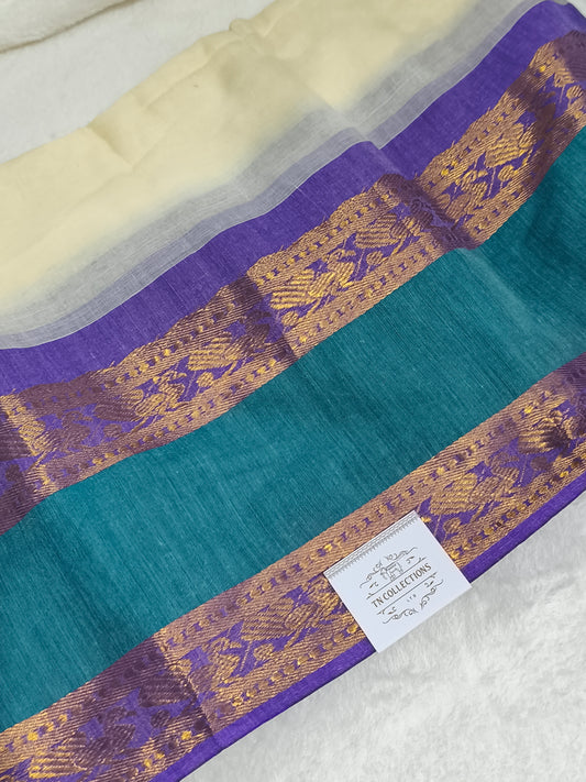 Kerala Special Mul Cotton Saree with Kanchi Border