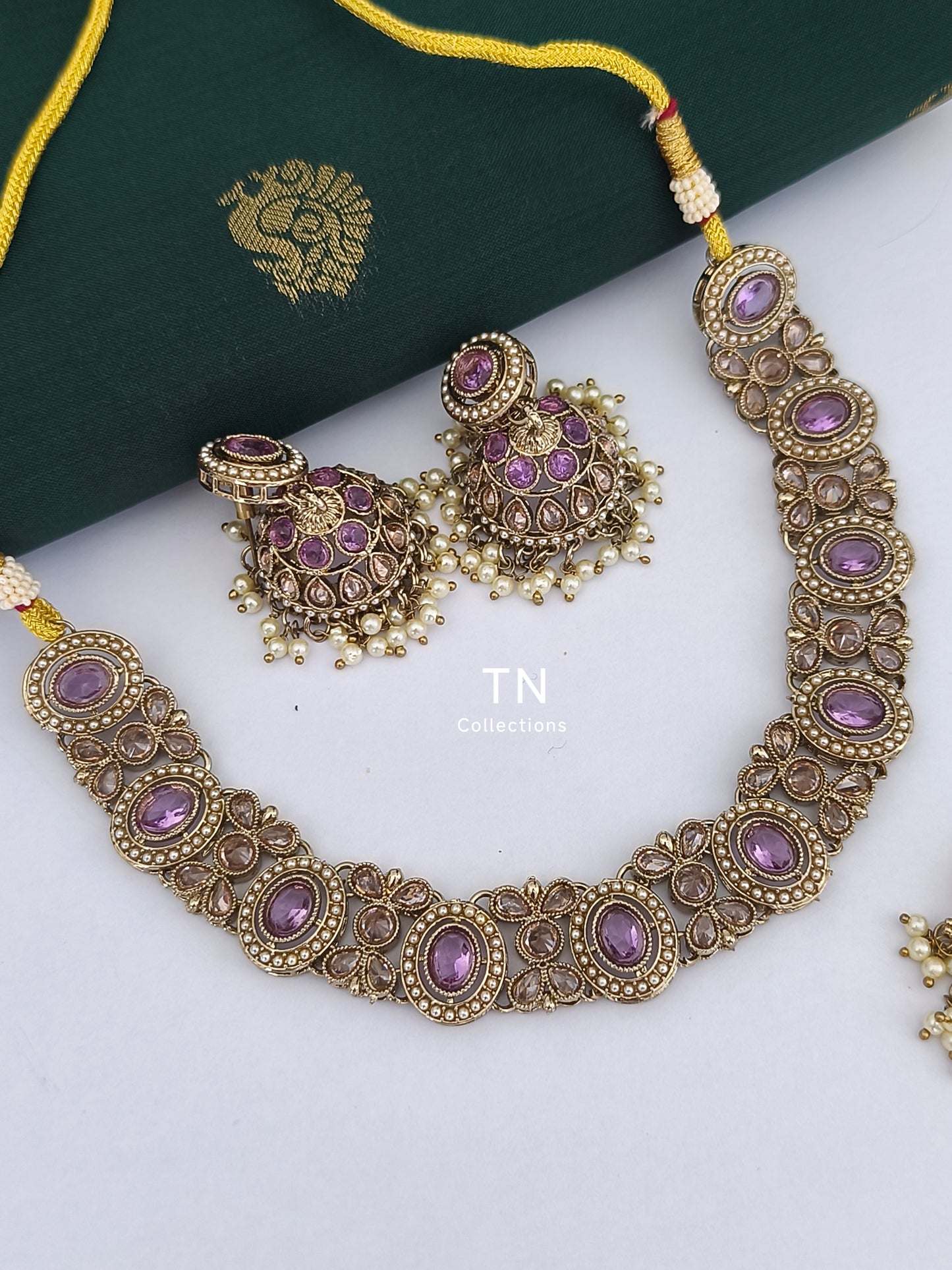 Lavender Choker Necklace Set