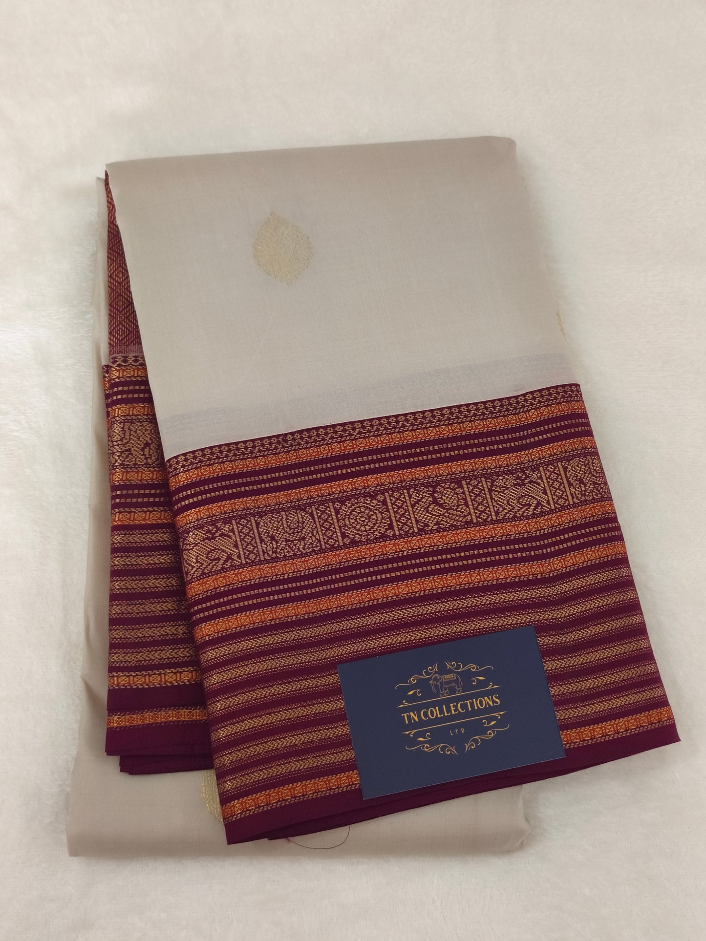Pure handloom Kanchipuram Silk Saree( Off White)
