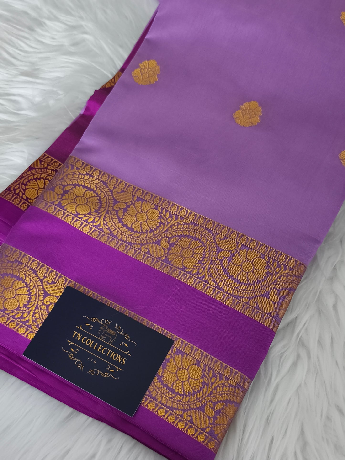 Purple Kanchi Semi Soft silk saree