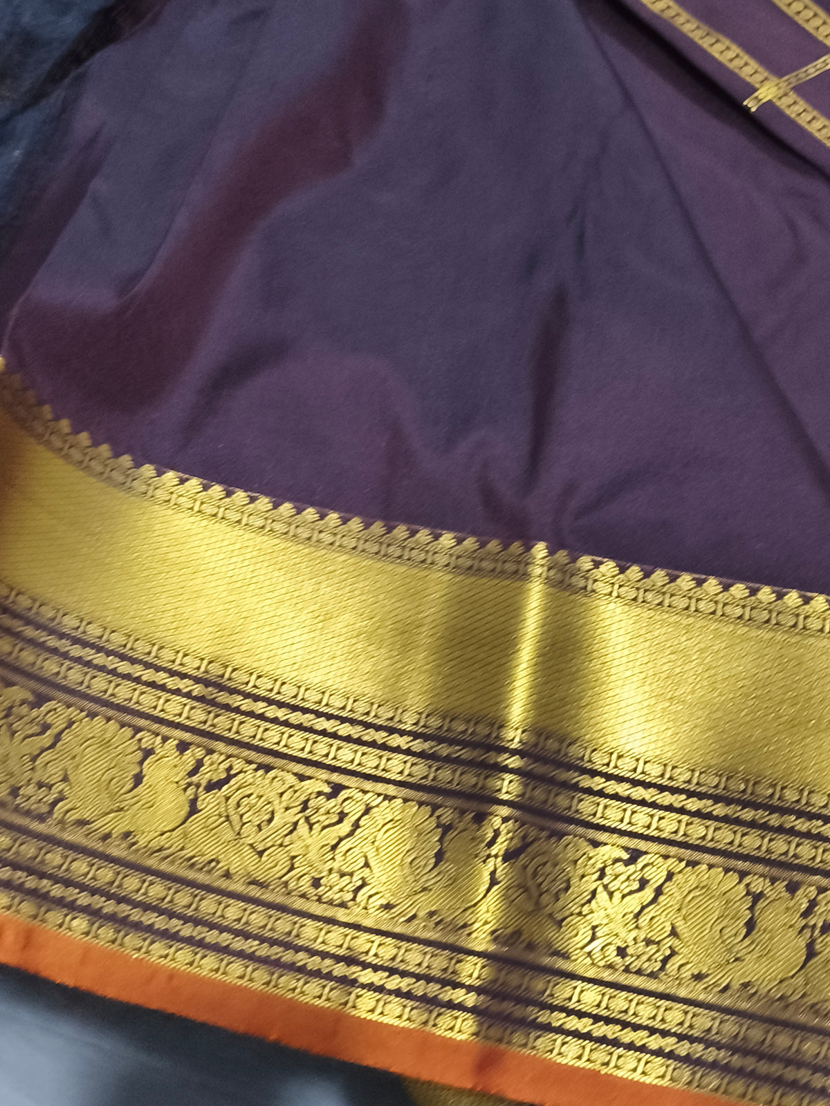 Premium Semi Kanchipuram Silk Saree (Coffee Brown)