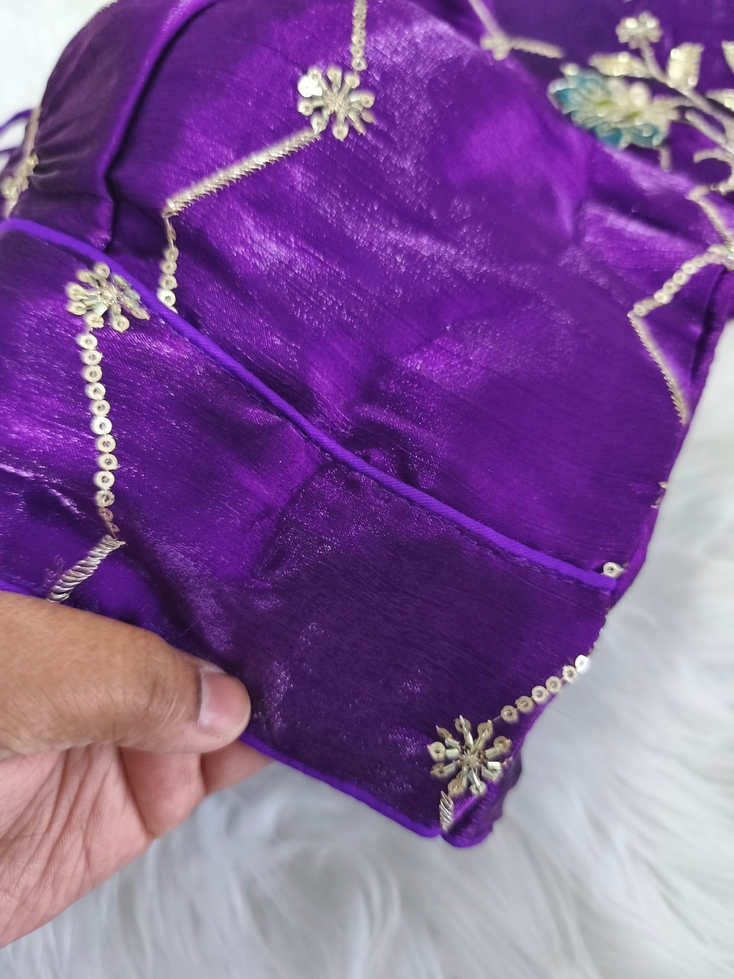 Readymade Saree Blouse(Purple)