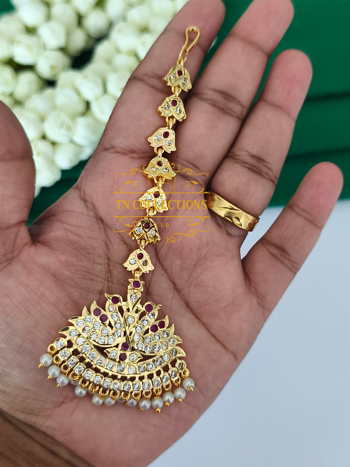 Micro Gold Finish Sun & Moon Bridal Hair Accessories Set