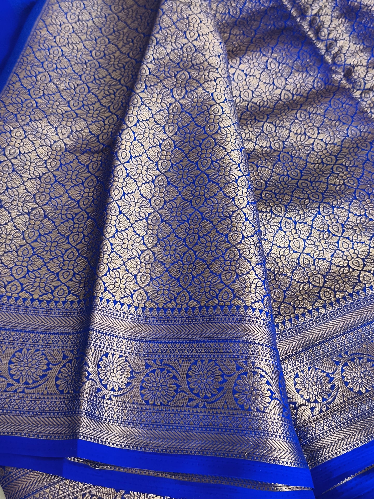 ROYAL BLUE colour Chiffon Georgette Party Saree
