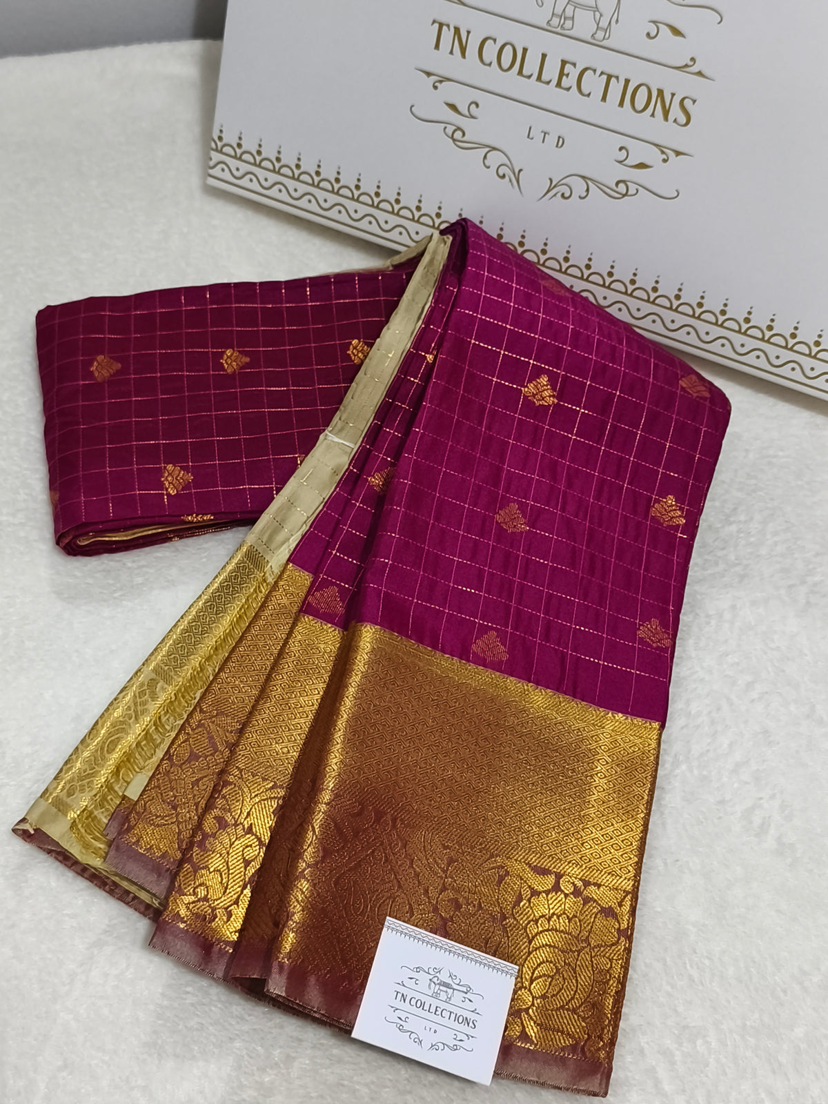 Premium kanchi Checked Semi Silk Saree