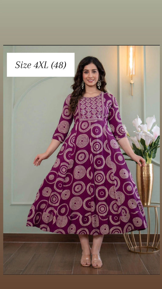 Readymade Anarkali type Kurthi (Size 4XL)