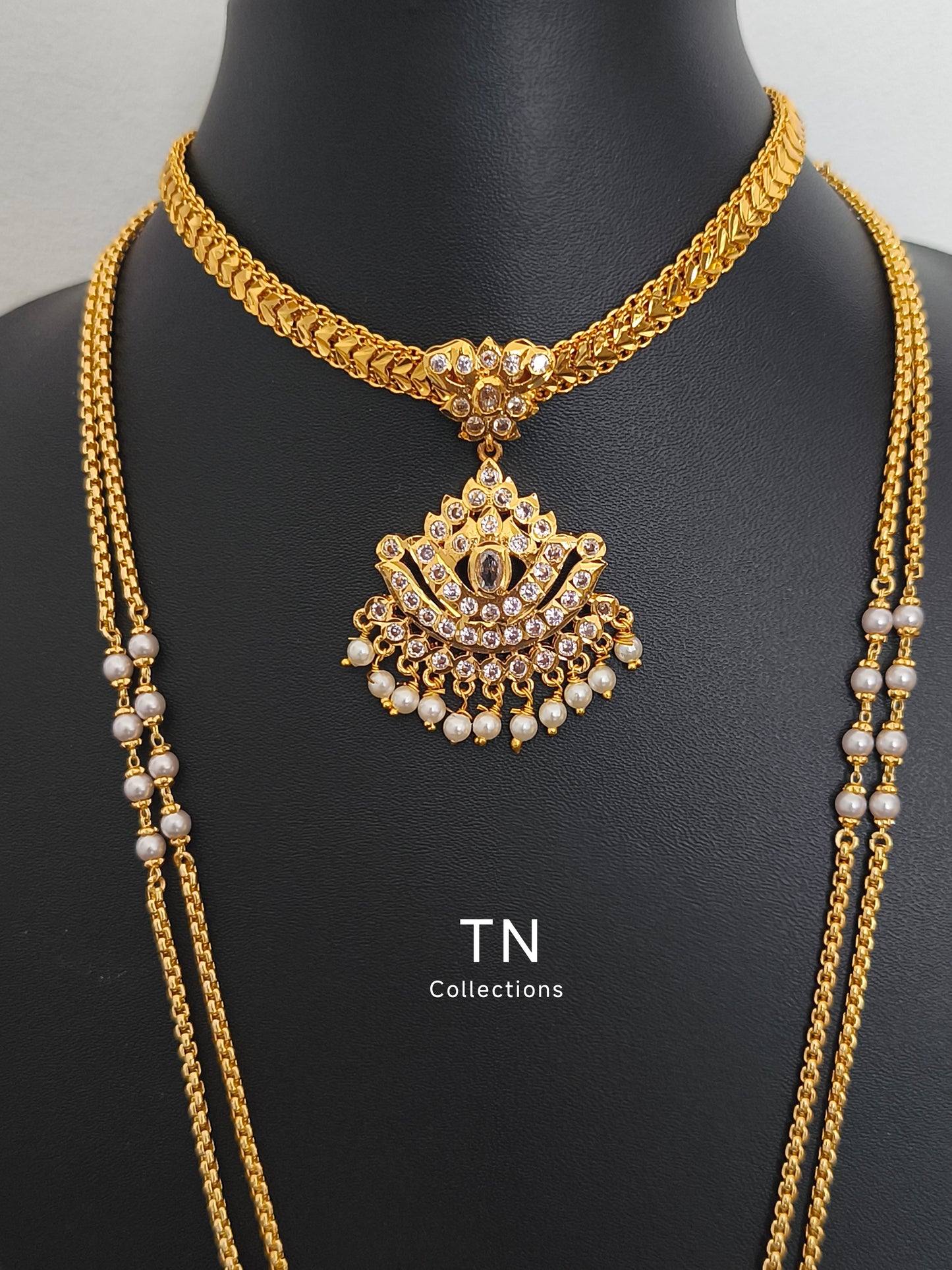 Full white stone Traditional jewellery set