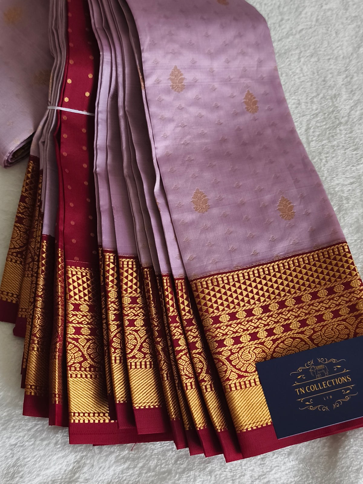 Premium kanchi Semi Silk Saree with contrast blouse
