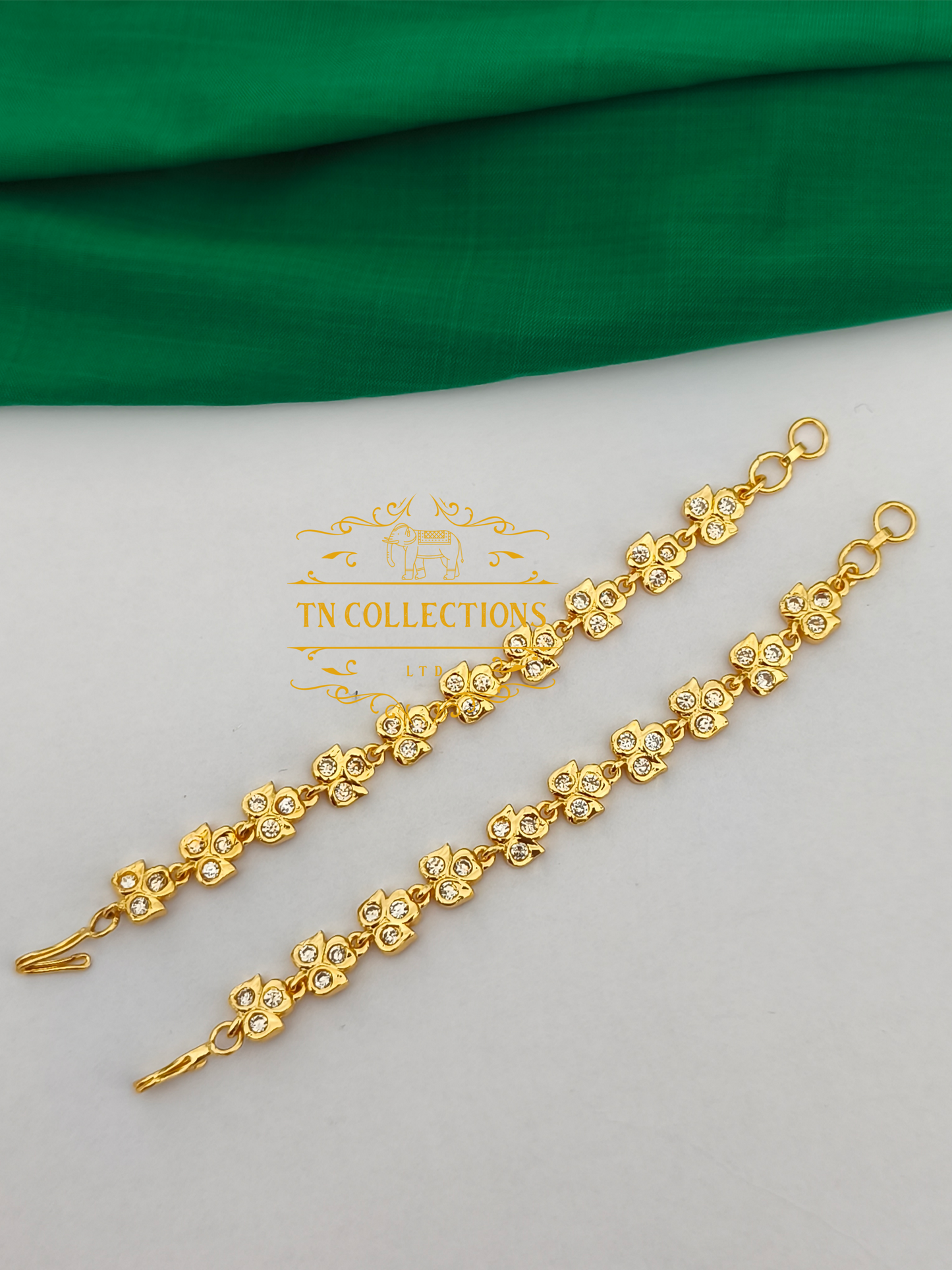 Micro Gold-Plated Traditional Maatal (Full White stones)