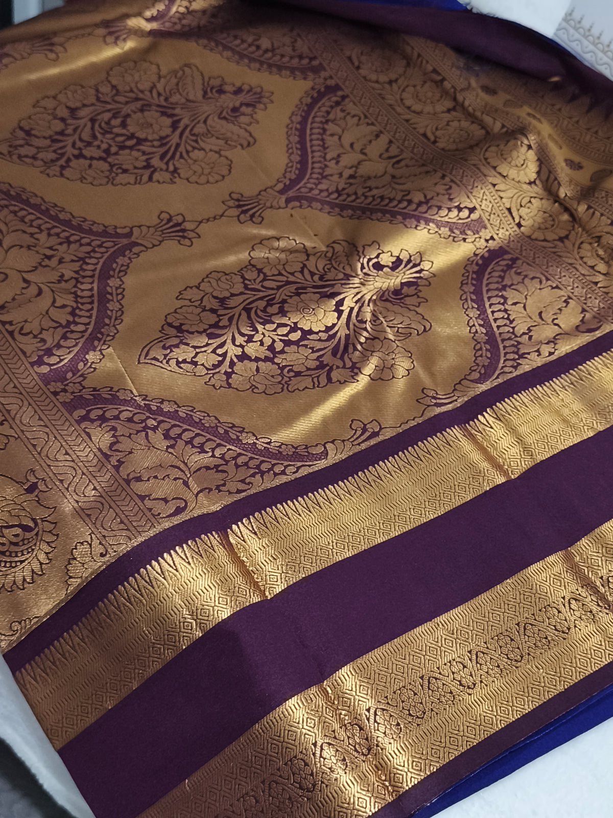 Trendy Semi Soft Silk Saree with contrast blouse and rich pallu