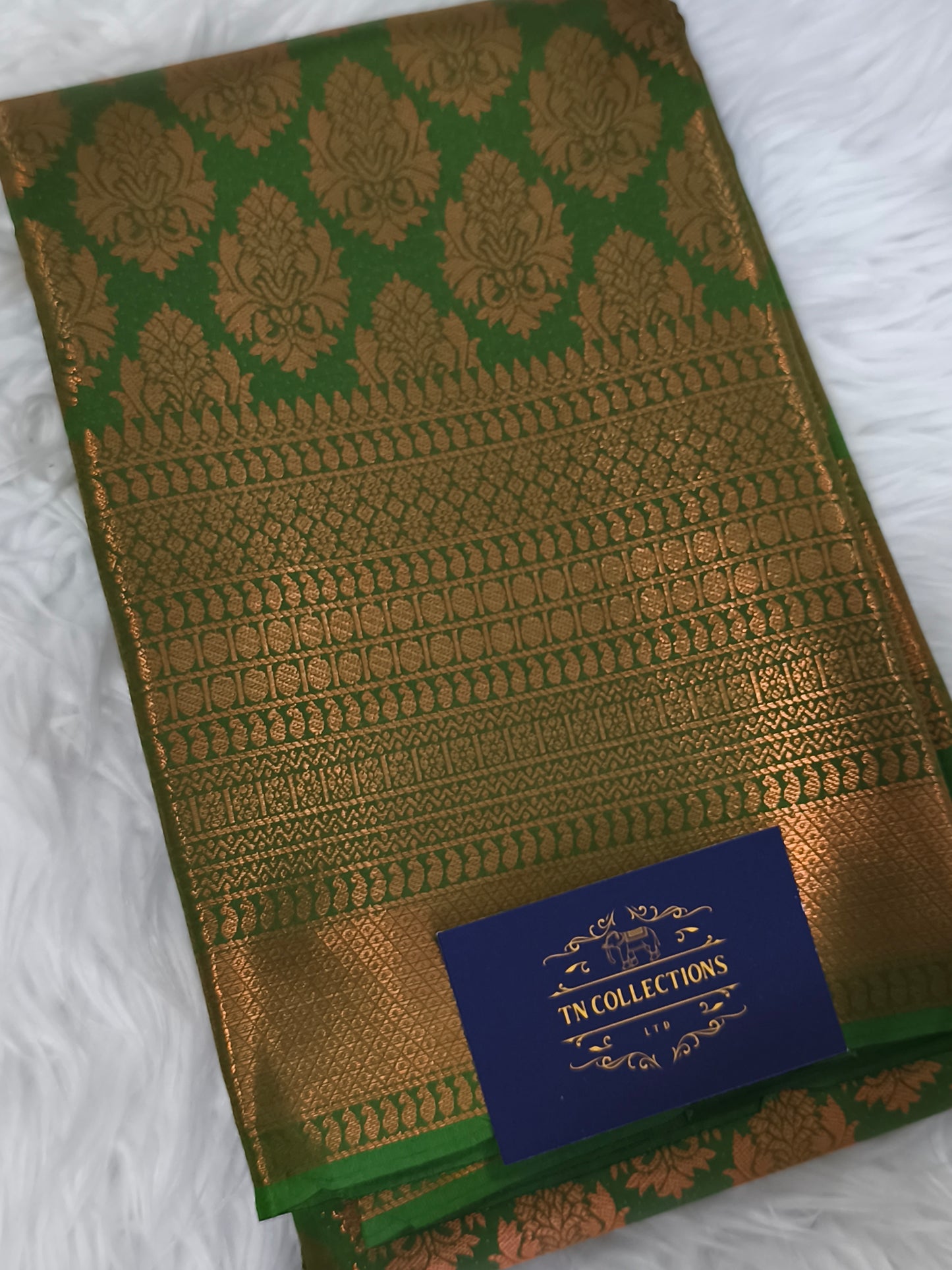 Kanchi Tissue Silk Saree (Olive Green)