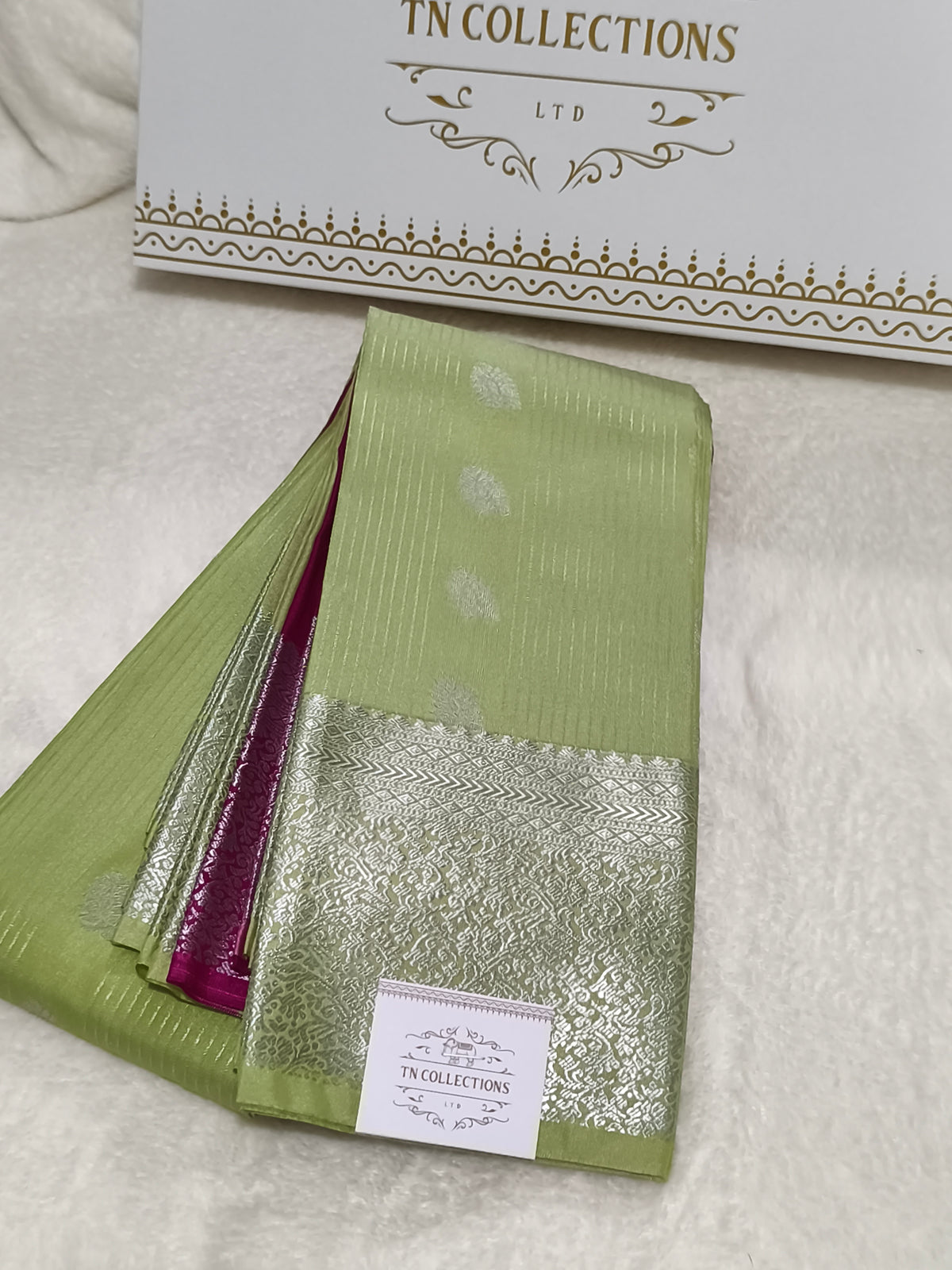 Kanchi Semi silk saree (Silver zari)