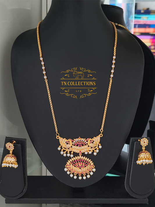 Micro Gold-Plated Traditional Alli marakatha pathakkam Set