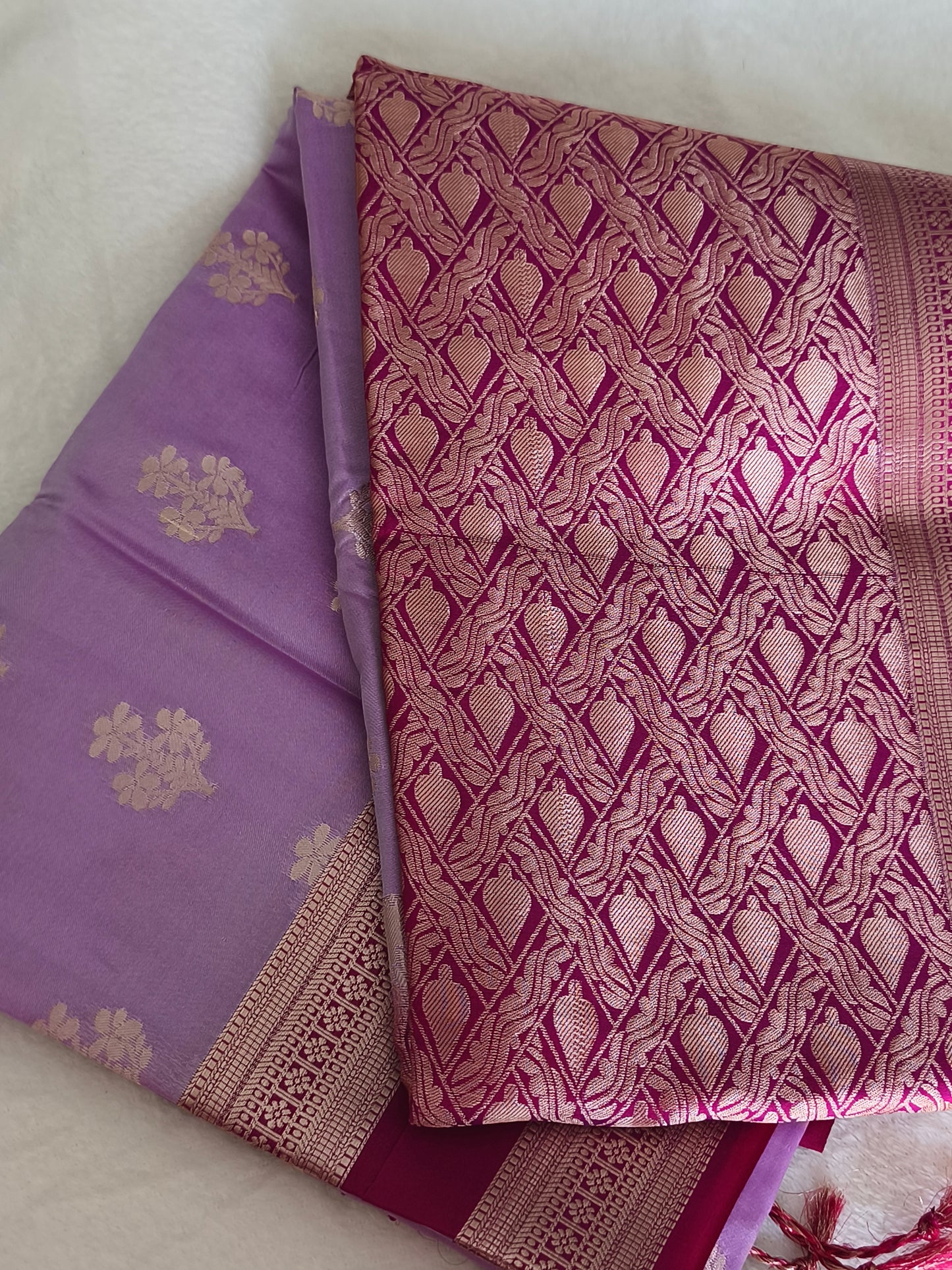 Luxury Soft Silk Saree with contrast blouse