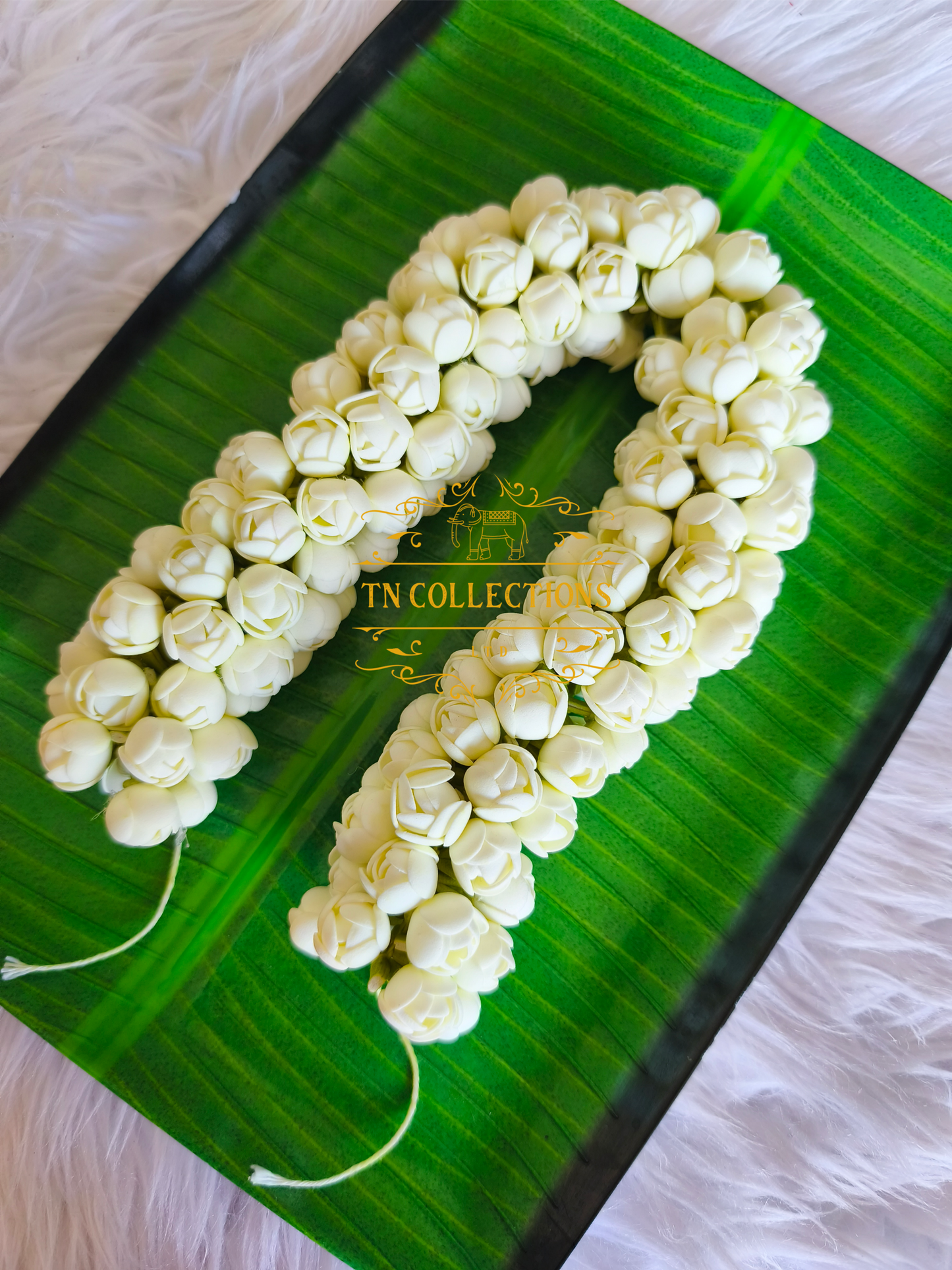 Realistic artificial foam bloomed Mallipoo (Jasmine Garland)